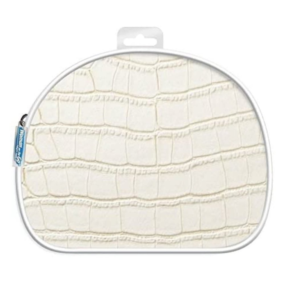Patent White Cosmetic and Toiletry Bag